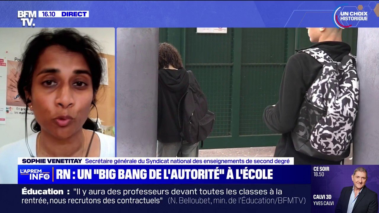 École: "L'autorité se construit par la confiance avec les élèves", estime Sophie Venetitay du Syndicat national des enseignements du second degré