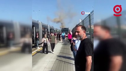 Metrobüste yangın paniği