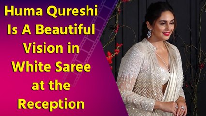 Sonakshi -Zaheer Wedding: Huma Qureshi Is A Beautiful Vision in White Saree at the Reception