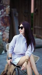 Asian beauty with trendy summer suit