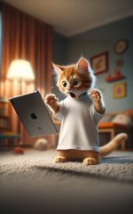 A kitten smashed his iPad for painting Funny Moments By 123GO! #shorts #cat #cute #kitten