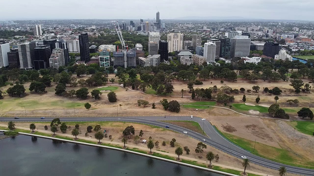 Lake Side Drive _ Melbourne _ Unedited Drone Shot