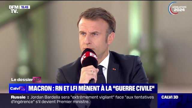 Pour Emmanuel Macron, les programmes des deux extrêmes mèneraient à la guerre civile