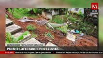 Reportan inundaciones y deslaves tras el paso de 'Alberto' en Veracruz