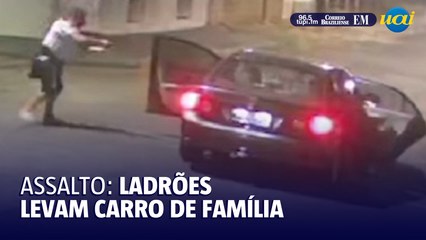 Ladrões rendem família e levam veículo em Uberlândia