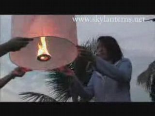 Flying Standard Thai Sky Lantern released by Chiang Mai