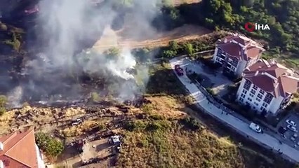 Bir tarla yangını da Edirne'de! Yerleşim yerine kadar ulaştı