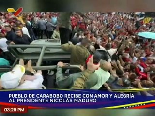 Carabobeños desbordan las calles para recibir con alegría al Presidente Nicolás Maduro