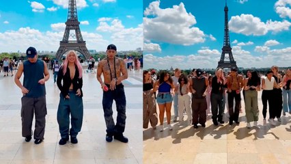 Karol G baila su nueva canción a los pies de la Torre Eiffel en medio del escandalo con Rosalía