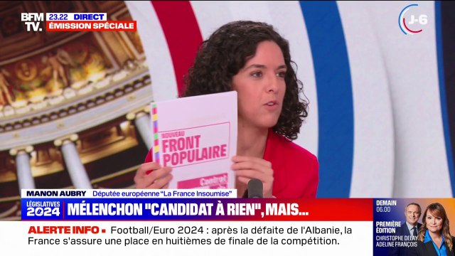 Législatives: en cas de victoire du Nouveau Front populaire, il y aura des ministres du PS, des ministres d'EELV, des ministres de LFI et des ministres du Parti communiste , affirme Manon Aubry (LFI)