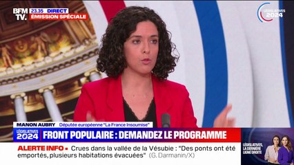 Si le Nouveau Front populaire arrive au pouvoir, "on ne multipliera pas les 49.3", assure Manon Aubry (LFI)