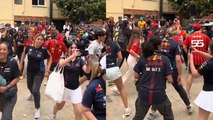 Fórmula 1: Mexicanos hacen fiesta afuera del circuito de Barcelona bailando 'Payaso del rodeo'