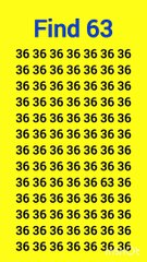 Brain test challenge: Find 63 within 5 seconds.. #brainteasers #puzzlegame