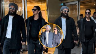 Parents-To-Be Ranveer-Deepika Twins In Black, As Land In Town Holding Hands