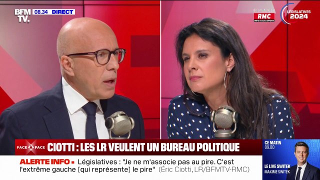 Législatives: Éric Ciotti estime que les ténors des Républicains espèrent le chaos