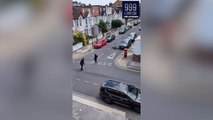 Two men seen fighting with Rambo knives on Cadoxton Avenue in Tottenham