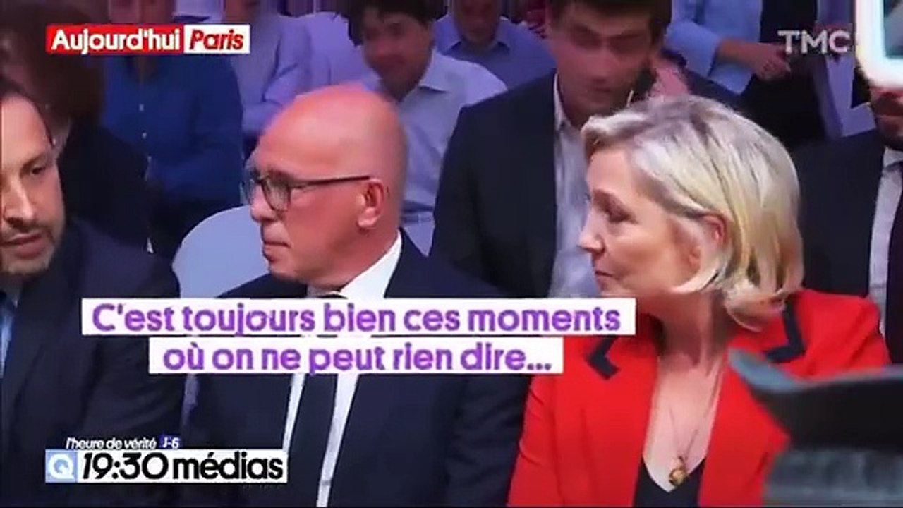 Lors de la conférence de presse de Jordan Bardella, Marine Le Pen se lâche contre BFM TV accusant la chaîne de "s'être fait une spécialité de ne diffuser que des fake news" - Regardez