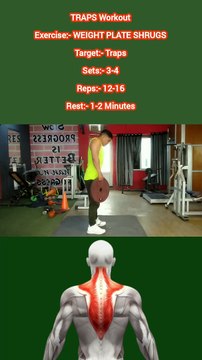 ❌ WEIGHT PLATE SHRUGS ✔️ How can I Build my TRAPS Bigger? #heermlgangaputra #naturalbodybuilding #fitness #gym #workout #exercise #muscle #training
