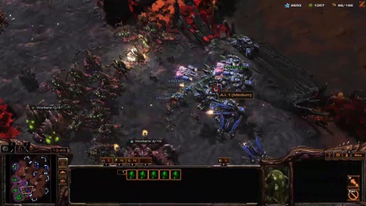 [StarCraft 2] No.0208 -- Intermediate ZERG player fights A.I., LOST [..sort of Baneling Nest Day]