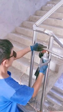 Modern steel railings are being installed