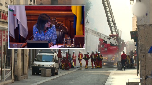 Un incendie se déclare en face du BHV à Paris