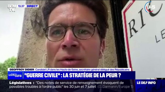 Les propos du président de la République sont irresponsables : Geoffroy Didier (LR) s'insurge contre les propos d'Emmanuel Macron sur les programmes des extrêmes qui mèneraient à la guerre civile