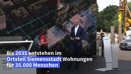 Grundsteinlegung für "neue Siemensstadt" in Berlin: Scholz lobt "sozialen Wohnraum"