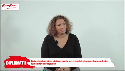 Législatives françaises: Samira Djouadi appelle à voter en masse contre l'extrême droite