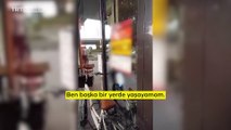 Bisikletini bankaya bağladı, personel içeride mahsur kaldı