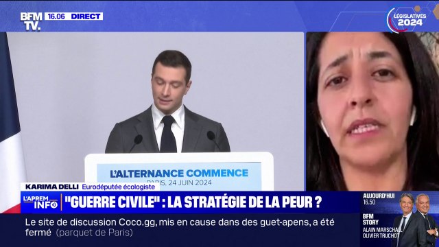 Il faut qu'il reprenne son sang froid : Karima Delli (eurodéputée Les Écologistes ) réagit à la crainte d'Emmanuel Macron d'une guerre civile en cas de victoire du RN ou du NFP aux législatives