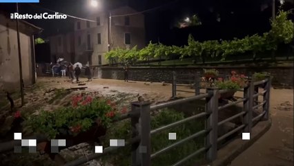 Castel d'Aiano, esondazione del torrente a Villa. Il video