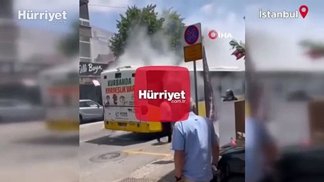 Beykoz’da İETT otobüsünden dumanlar yükseldi, yolcular tahliye edildi
