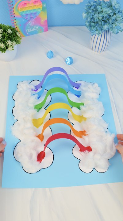 OUAH! Comment créer des créations arc-en-ciel et nuages en 3D à partir de papier ! #funcrafts