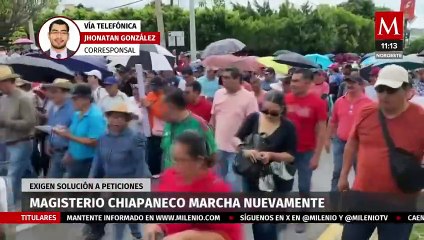 Integrantes de la SNTE marchan nuevamente en Chiapas