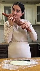 The girl made chocolate of everything