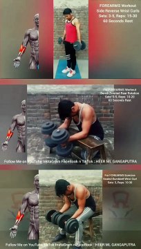 3 Best FOREARM Workouts with Dumbbells #heermlgangaputra #naturalbodybuilding #exercise #fitness #gym #muscle #training #tips