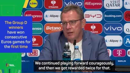 Rangnick impressed by 'brutally good' Austria topping Group D