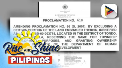 Pag-reserba sa bahagi ng lupain sa Tondo para sa Township Dev’t Project ng DHSUD, ipinag-utos ni PBBM