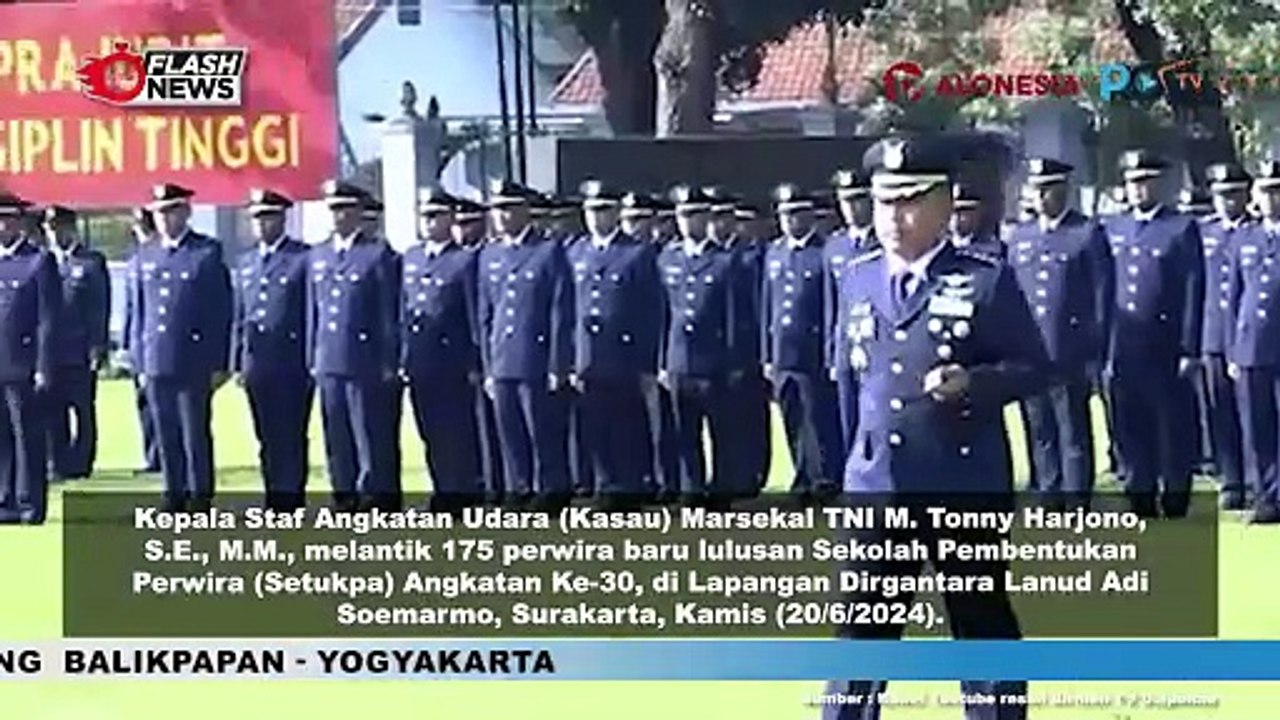 Kasau Marsekal M. Tonny Harjono Lantik 175 Perwira Baru Lulusan SETUKPA A-30