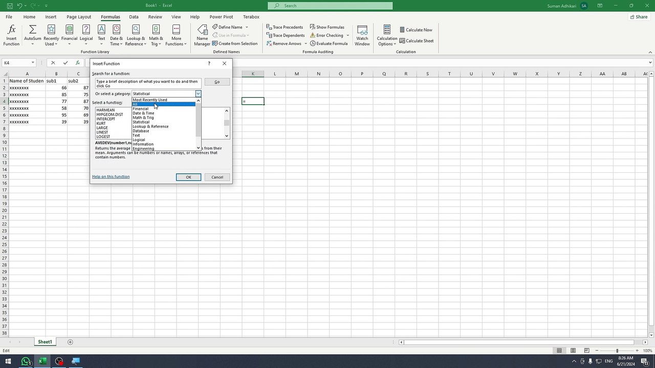 Microsoft Excel Basics: Introduction & Exploring the Formulas Menu