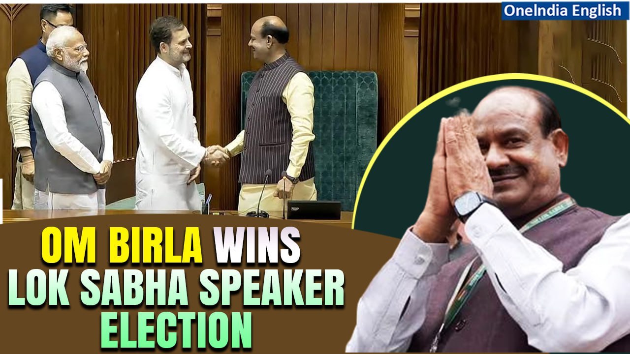 Om Birla Triumphs: Elected Speaker of Lok Sabha in Historic Showdown | Modi, Rahul Congratulate Him