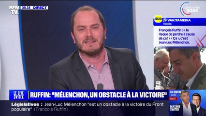 François Ruffin estime que Jean-Luc Mélenchon "est un obstacle à la victoire du Front populaire"