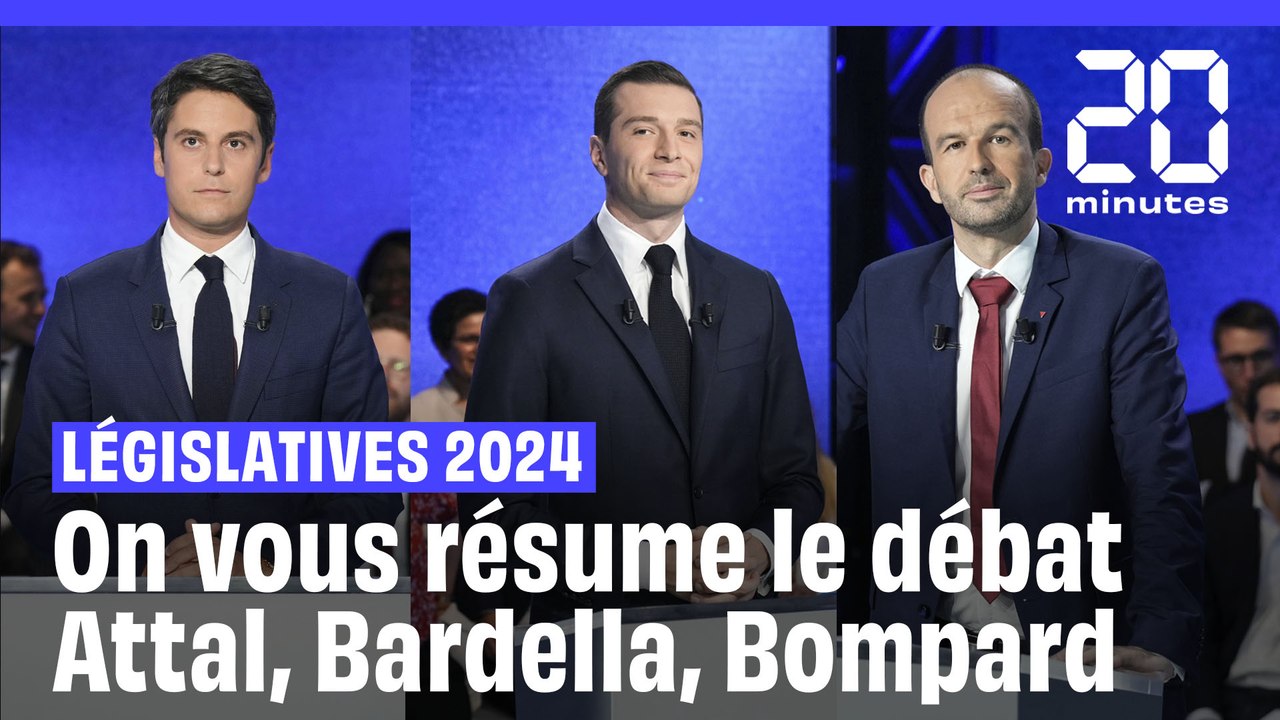 Législatives 2024 : On vous résume le débat Attal, Bardella, Bompard