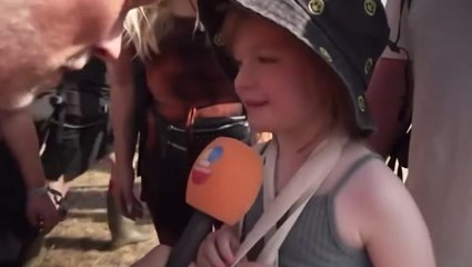 Adorable young girl reveals she has a boyfriend during live Glastonbury interview