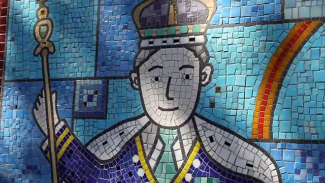 That's my husband! Queen admires school mosaic of King