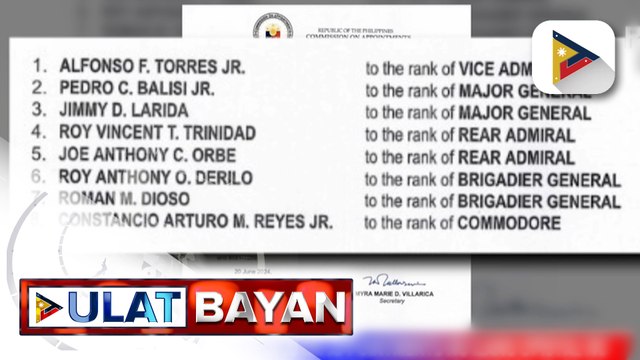 Nominasyon at ad interim appointments ng ilang opisyal ng AFP at DFA, isinumite na ni PBBM sa CA