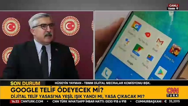 Hüseyin Yayman: Google dijital telif için meclis'teydi, olumlu geçti