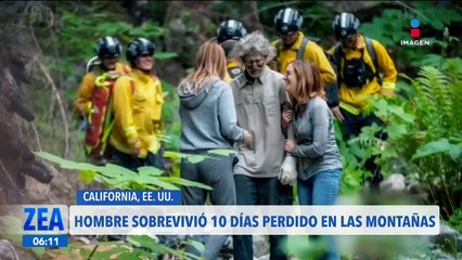Hombre sobrevive 10 días perdido en las montañas en California