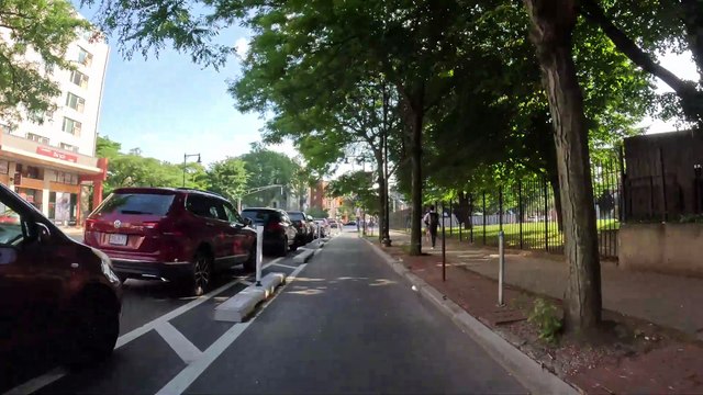 City Bike Riding: A Route in Boston, Massachusetts from Boston Common to Roxbury
