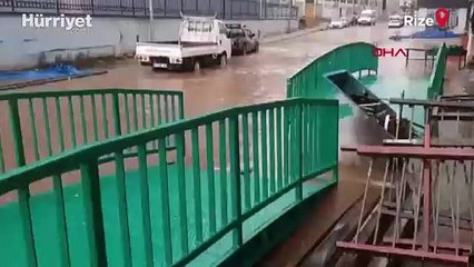 Rize'de sağanak, taşkın ve heyelanlara neden oldu